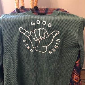 Corded crewneck sweatshirt